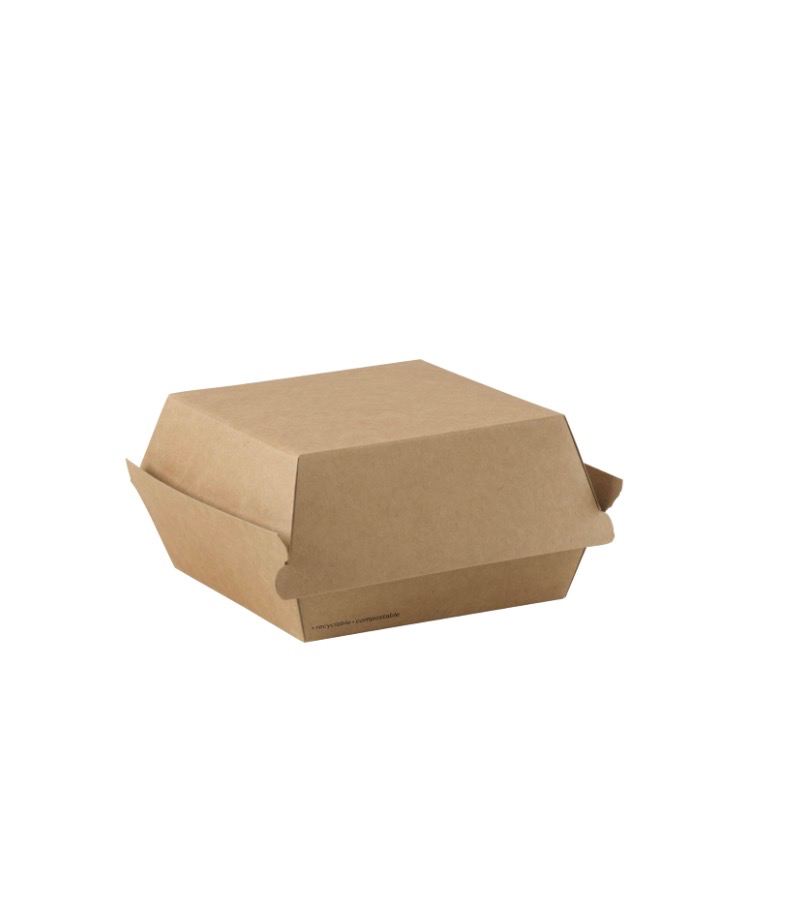 [KRF-BGR105-250] Kraft Burger Box 105x102x80 (250/ctn)125pcsx2slvs