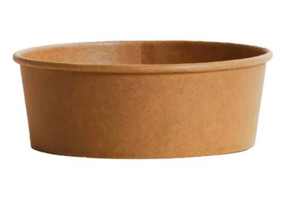 [CONT-RND500-300] Kraft Paper Salad Bowl Round 500 ml PLA