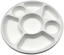 [PLATE-SCRND7-300] Sugarcane Plate 7 comp Round (300pcs/ctn) 50pcs x 6 slvs