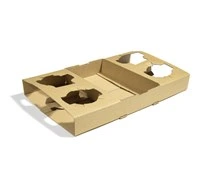 Carry Tray Kraft 4Cup (100Pcs/Ctn)