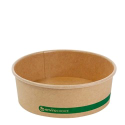 [BOWL-KRF16-300] PLAnet Container Round Salad Bowl PLA Lined Paperboard Kraft 16 oz (300pcs)50pcsx6slvs