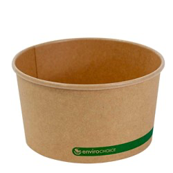 [BOWL-KRFSLD32-300] PLAnet Container Round Salad Bowl PLA Lined Paperboard Kraft 32 oz(300PCS)50X6SLVS