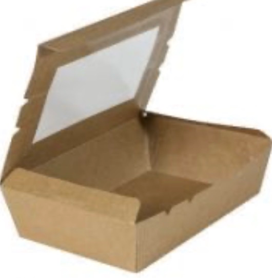 #2 Kraft Lunch box + window 140x100x50 (200/ctn)