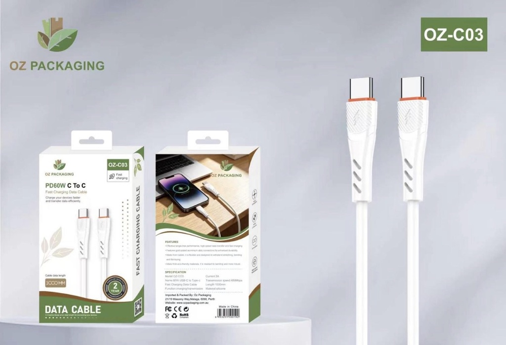 [OZ-C03] Fast charging Data cable c to c