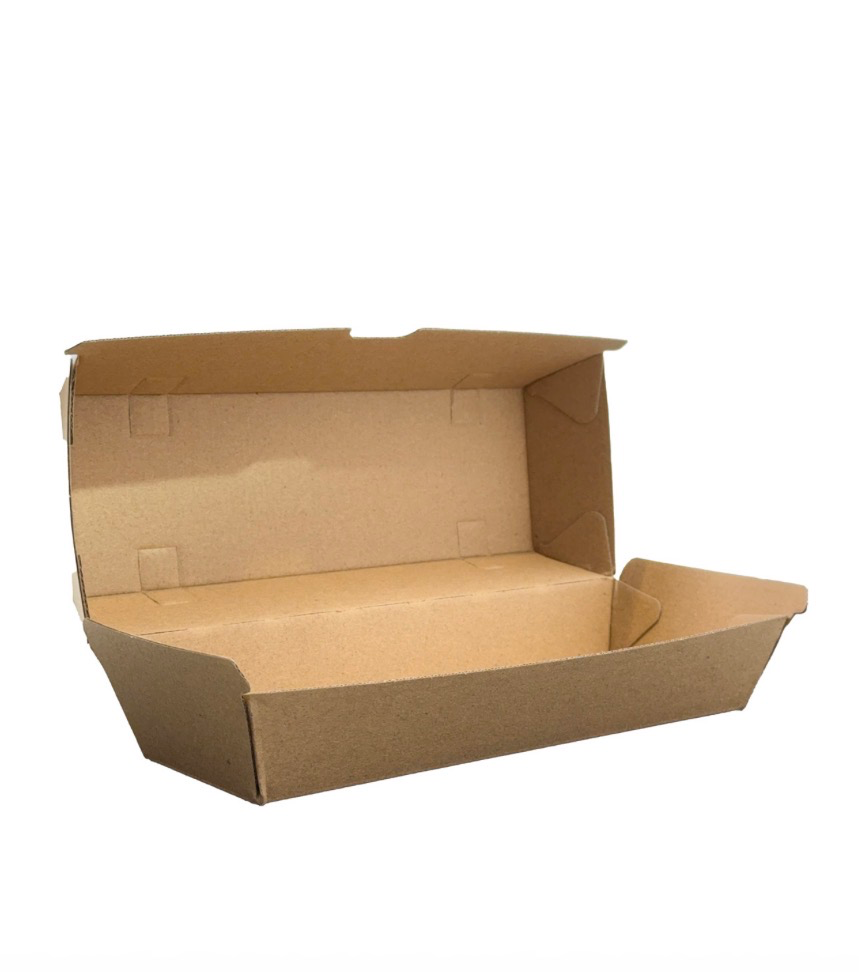 [KRF-HDB210-200] Kraft Hot Dog Box 210x70x36mm (200pcs/ctn)50pcsx4slvs
