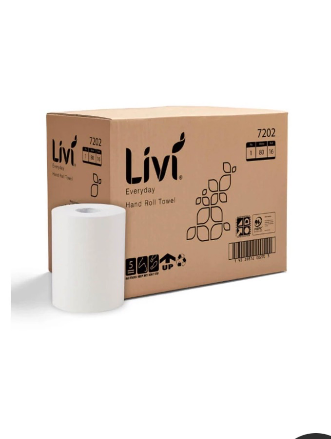 LIVI Hand Roll Towel 1 Plyx80M (16rolls/ctn)